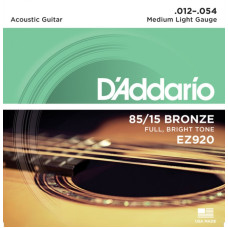 D'Addario EZ920 набор струн для 6-струнной акустической гитары, размер 12-54